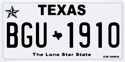 TX license plate BGU1910