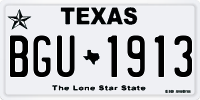 TX license plate BGU1913
