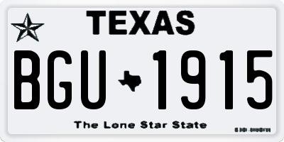 TX license plate BGU1915