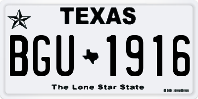 TX license plate BGU1916