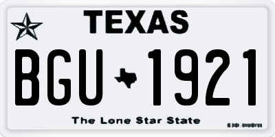 TX license plate BGU1921