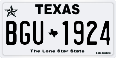 TX license plate BGU1924