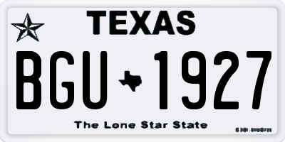 TX license plate BGU1927