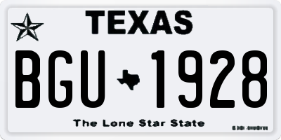TX license plate BGU1928