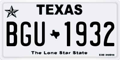 TX license plate BGU1932