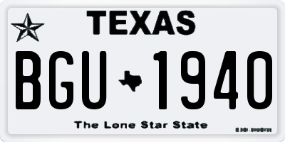 TX license plate BGU1940