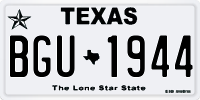 TX license plate BGU1944