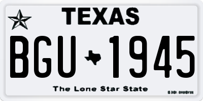TX license plate BGU1945
