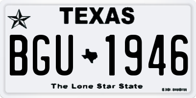 TX license plate BGU1946