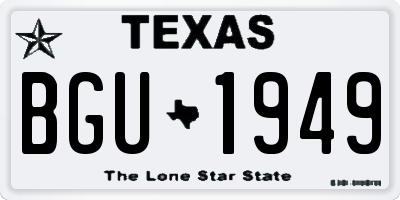 TX license plate BGU1949