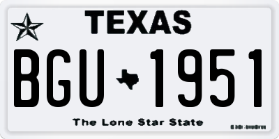 TX license plate BGU1951