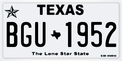 TX license plate BGU1952