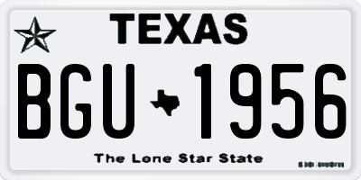 TX license plate BGU1956