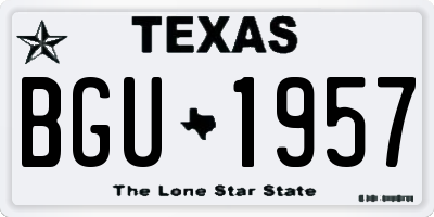 TX license plate BGU1957
