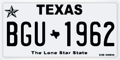 TX license plate BGU1962