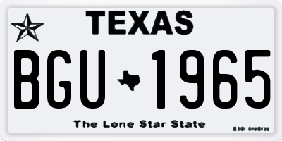 TX license plate BGU1965