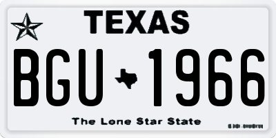 TX license plate BGU1966