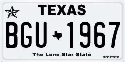 TX license plate BGU1967