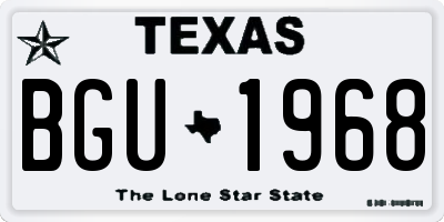 TX license plate BGU1968
