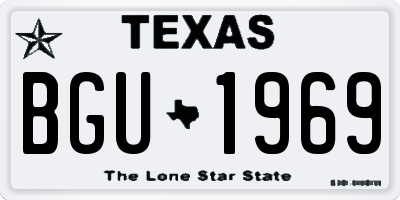 TX license plate BGU1969