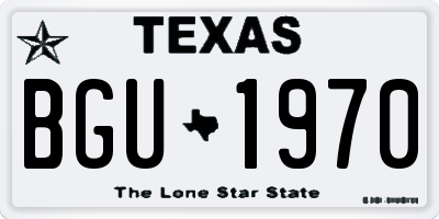 TX license plate BGU1970