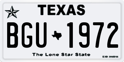 TX license plate BGU1972