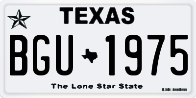 TX license plate BGU1975