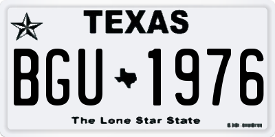 TX license plate BGU1976