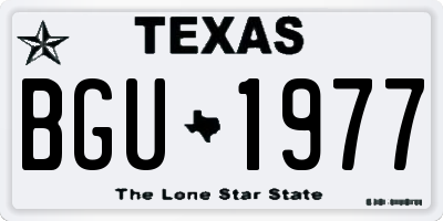 TX license plate BGU1977
