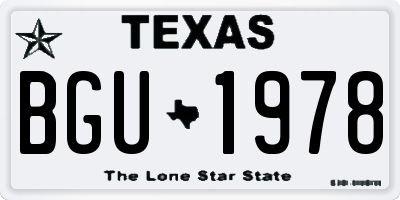 TX license plate BGU1978