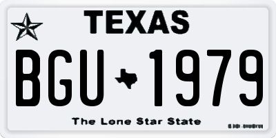 TX license plate BGU1979