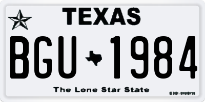 TX license plate BGU1984