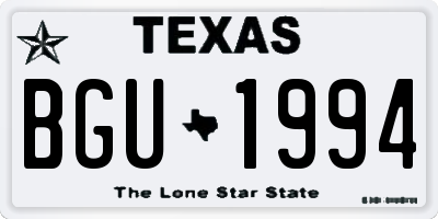 TX license plate BGU1994