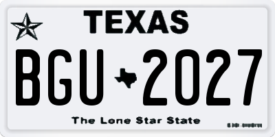 TX license plate BGU2027