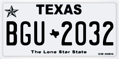TX license plate BGU2032