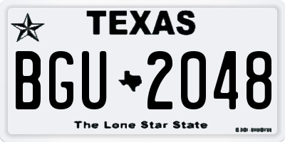 TX license plate BGU2048