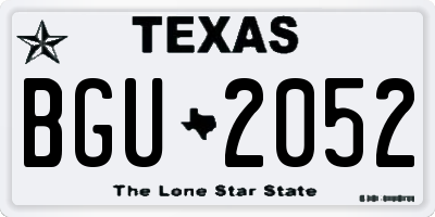 TX license plate BGU2052
