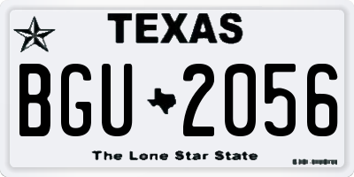 TX license plate BGU2056