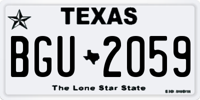 TX license plate BGU2059