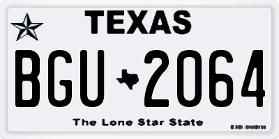 TX license plate BGU2064