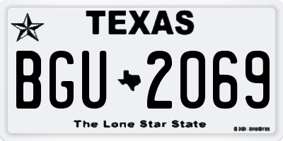 TX license plate BGU2069