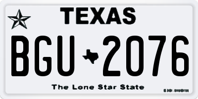 TX license plate BGU2076