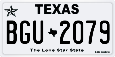 TX license plate BGU2079