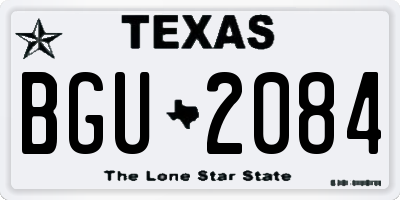 TX license plate BGU2084
