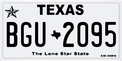 TX license plate BGU2095