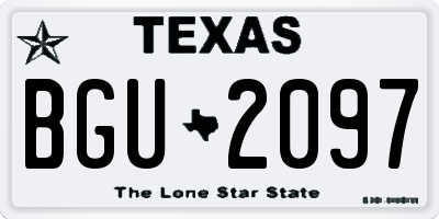 TX license plate BGU2097