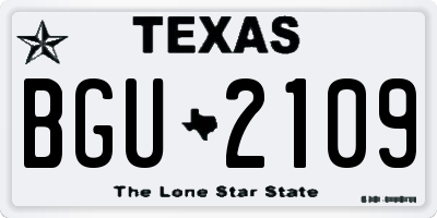 TX license plate BGU2109