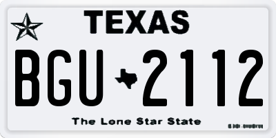TX license plate BGU2112