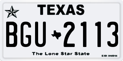 TX license plate BGU2113
