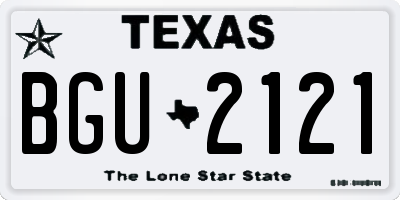 TX license plate BGU2121